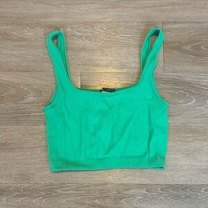Zara Green Ribbed Women's Crop Top Size M-L